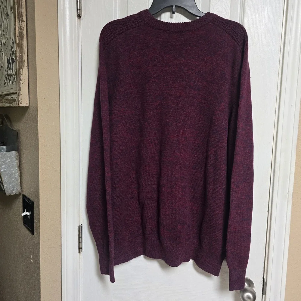 NWT Men's IZOD Crew Sweater Size XL Burgandy/Blue Cotton NEW